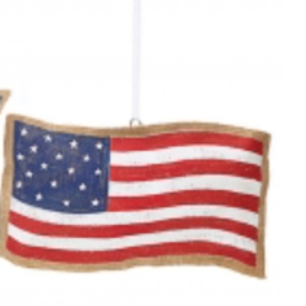 Hanging Painted Burlap USA Flag